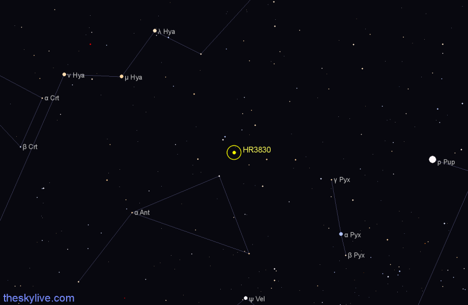 Finder chart HR3830 star