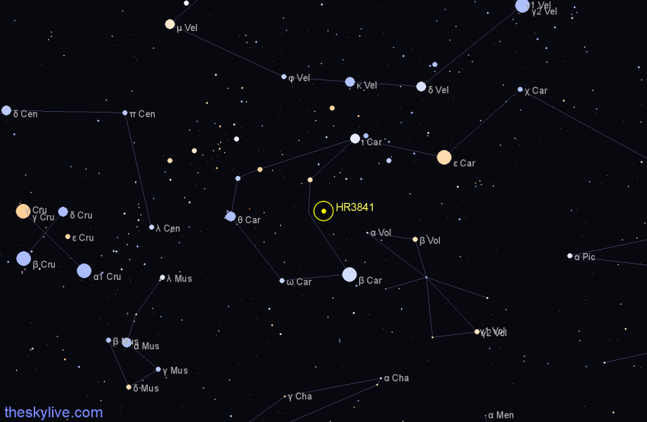Finder chart HR3841 star