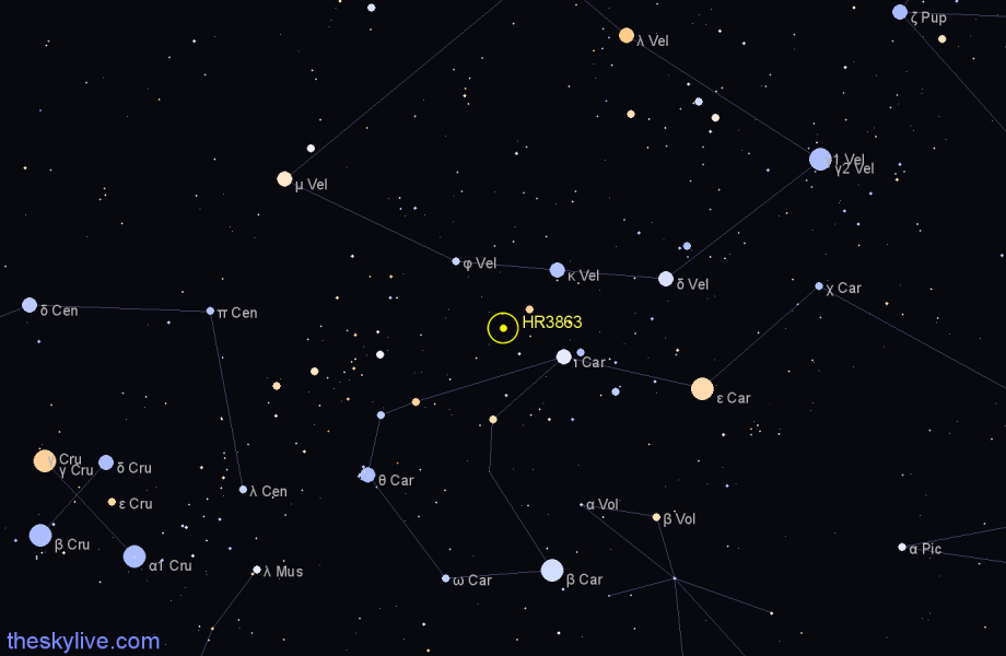 Finder chart HR3863 star