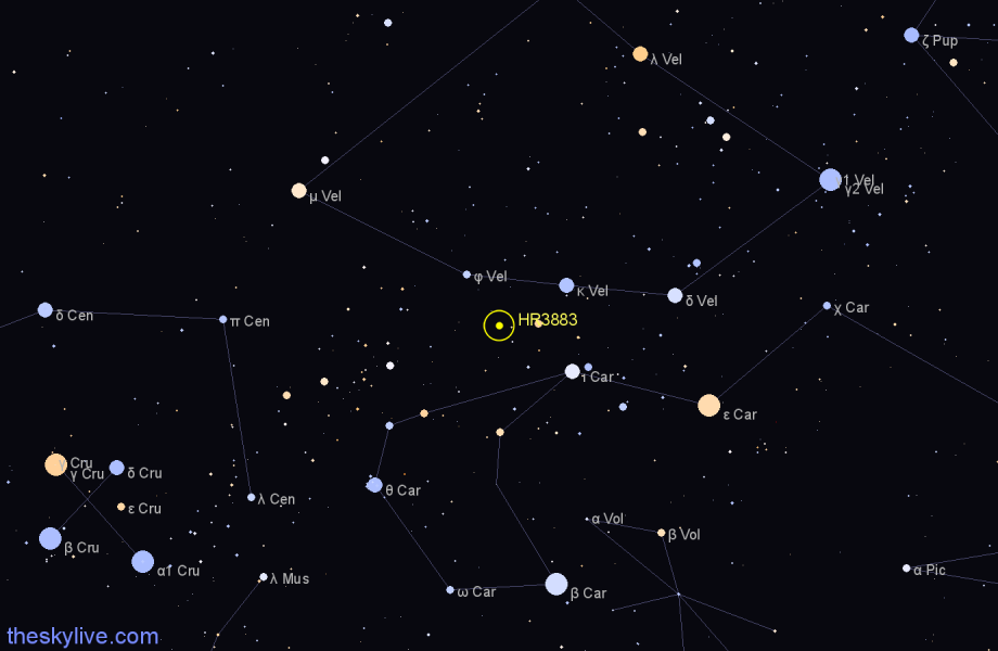 Finder chart HR3883 star