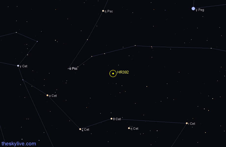 Finder chart HR392 star