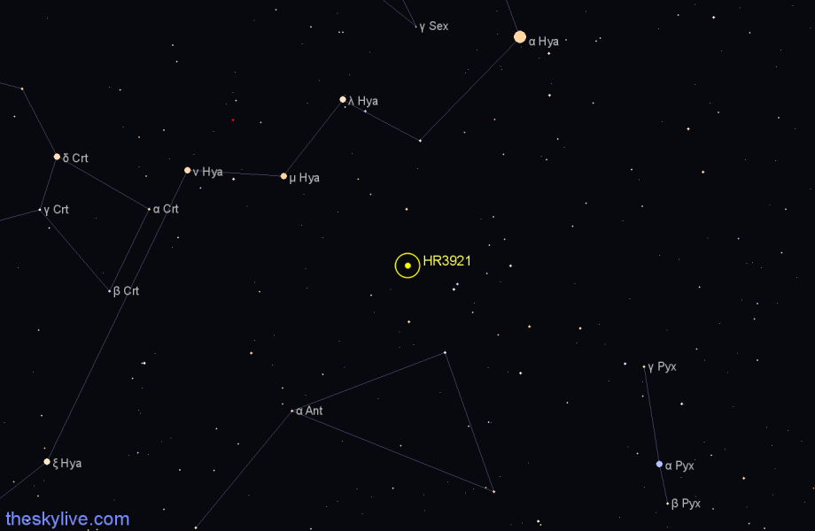 Finder chart HR3921 star