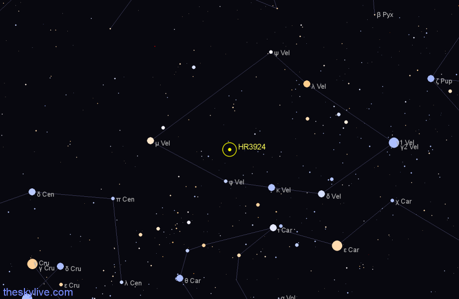 Finder chart HR3924 star