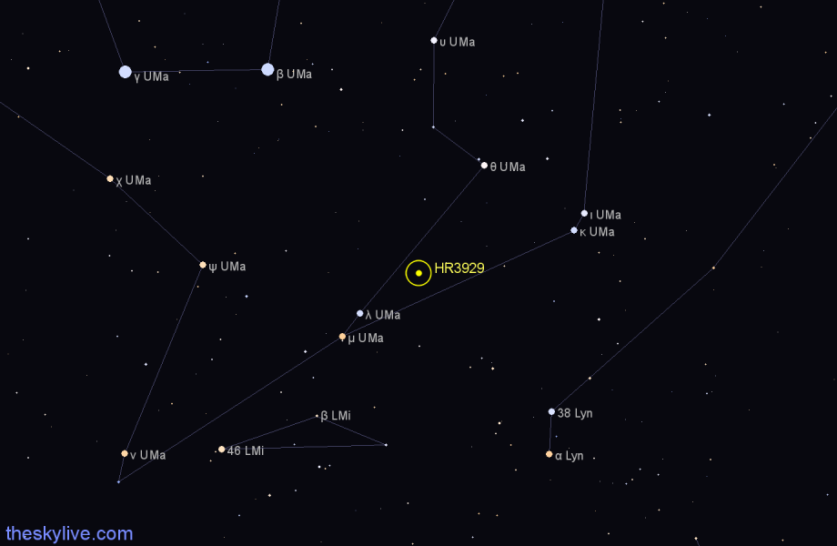 Finder chart HR3929 star