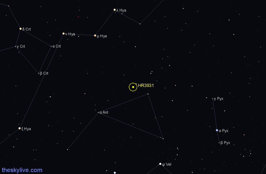 Finder chart HR3931 star