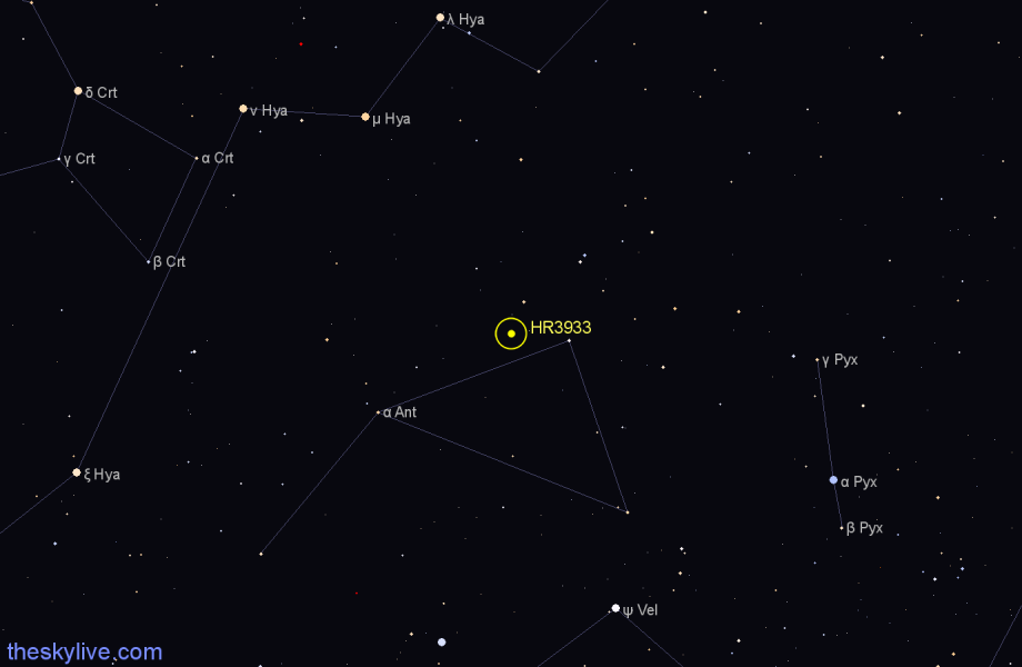 Finder chart HR3933 star