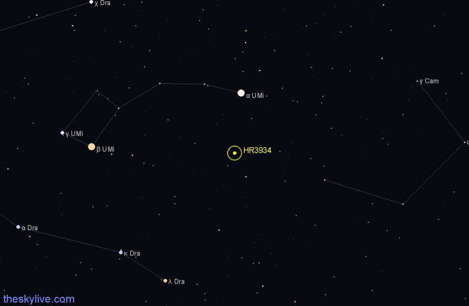 Finder chart HR3934 star
