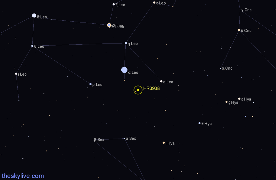 Finder chart HR3938 star