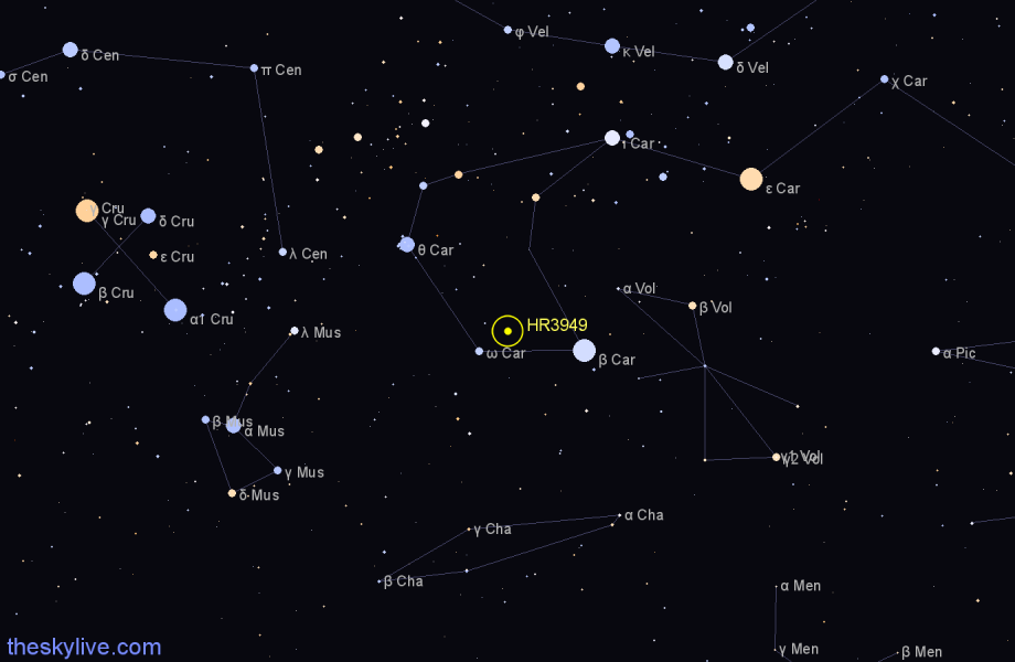 Finder chart HR3949 star
