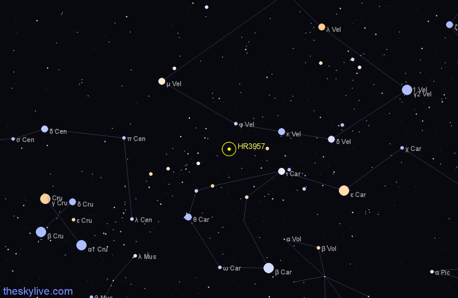 Finder chart HR3957 star