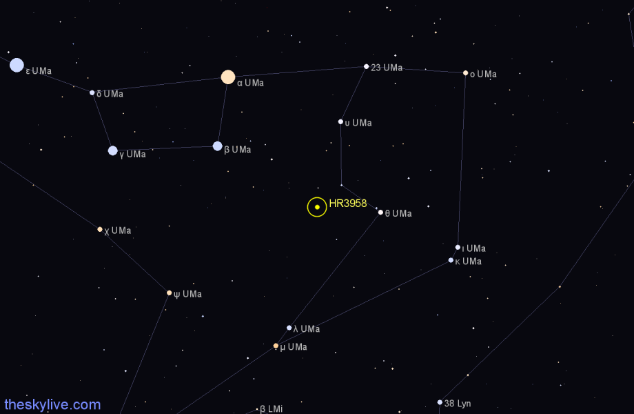 Finder chart HR3958 star