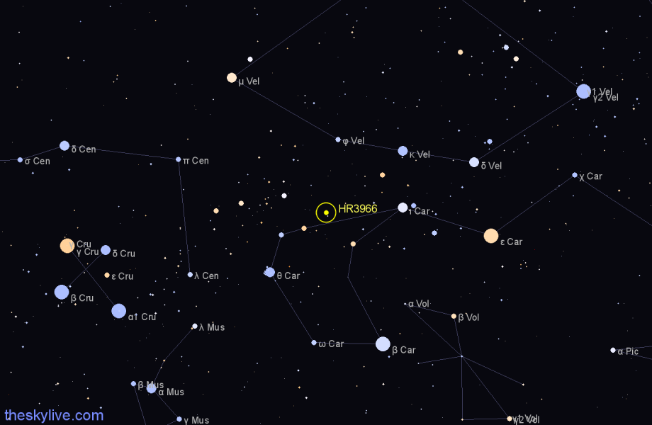 Finder chart HR3966 star