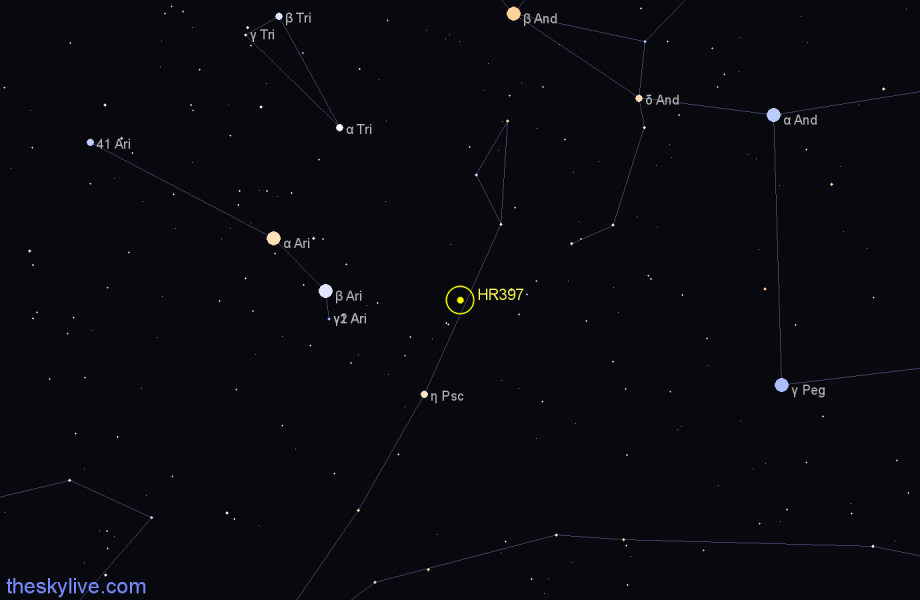 Finder chart HR397 star