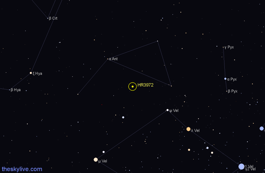 Finder chart HR3972 star