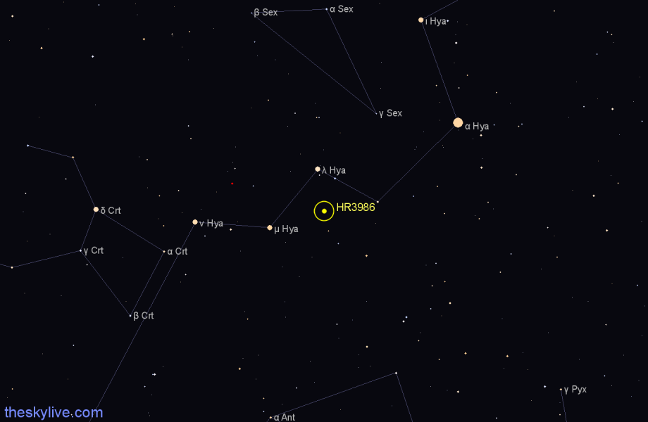 Finder chart HR3986 star