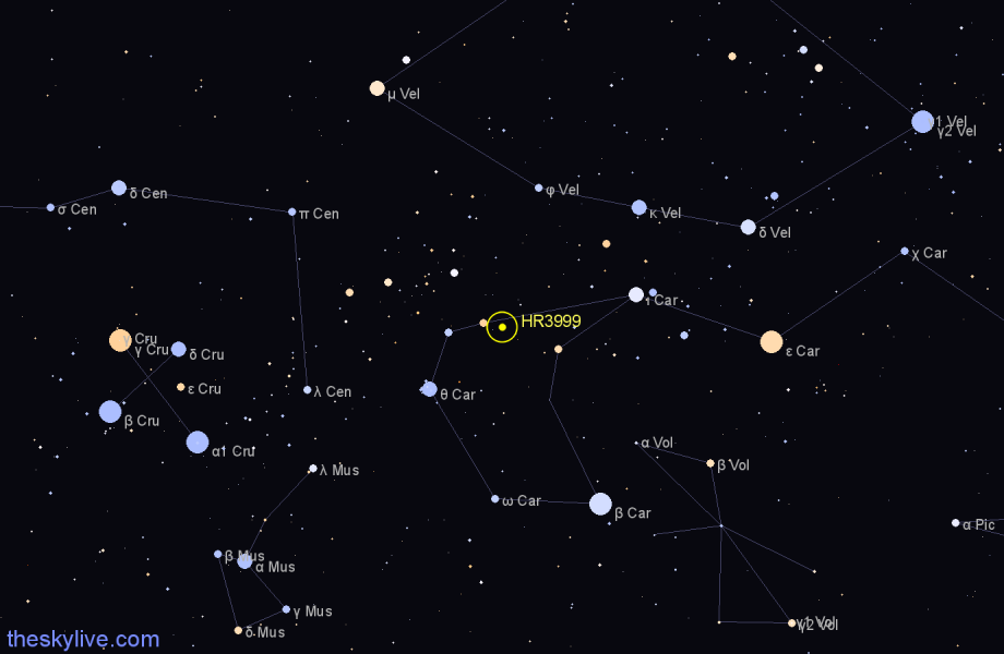 Finder chart HR3999 star