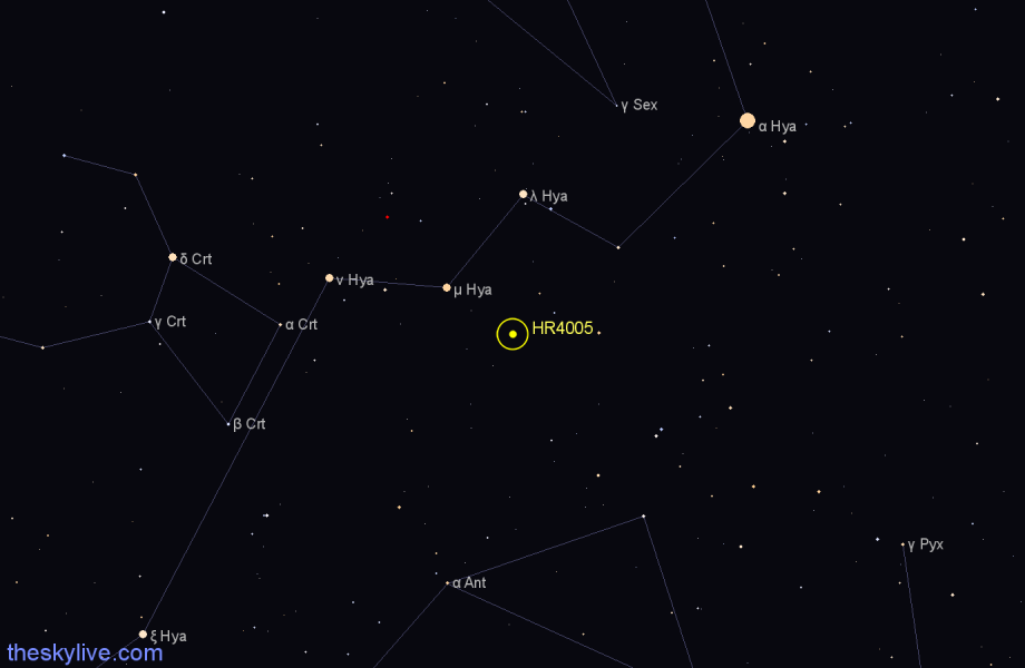 Finder chart HR4005 star