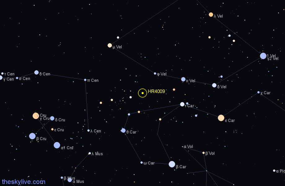 Finder chart HR4009 star