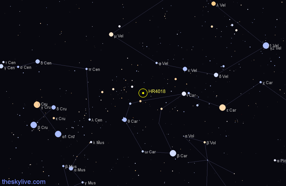 Finder chart HR4018 star