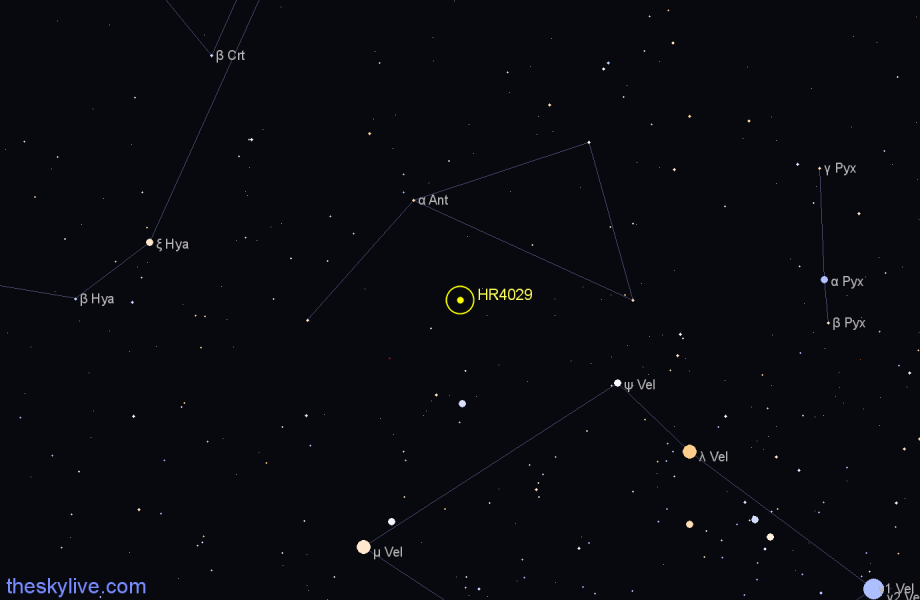 Finder chart HR4029 star