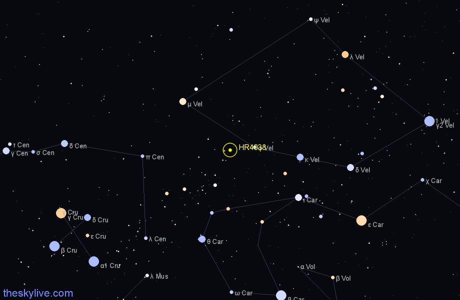 Finder chart HR4038 star