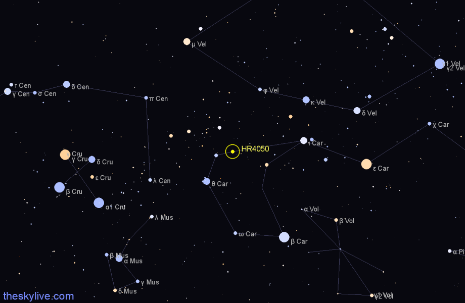 Finder chart HR4050 star