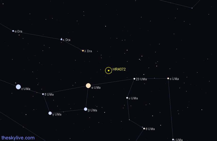 Finder chart HR4072 star