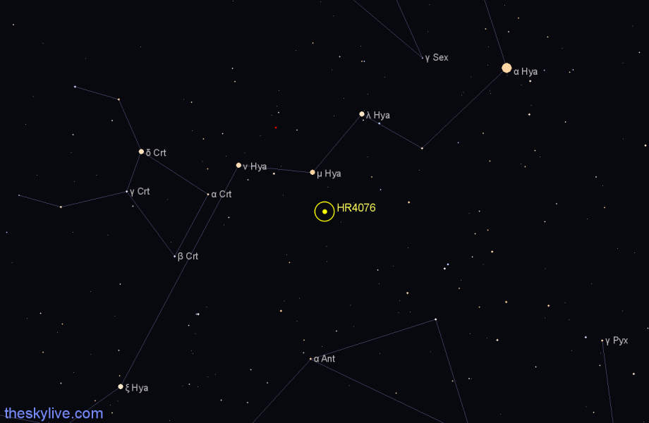 Finder chart HR4076 star