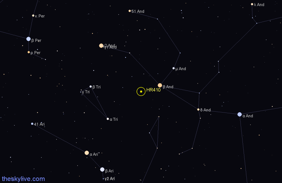 Finder chart HR410 star