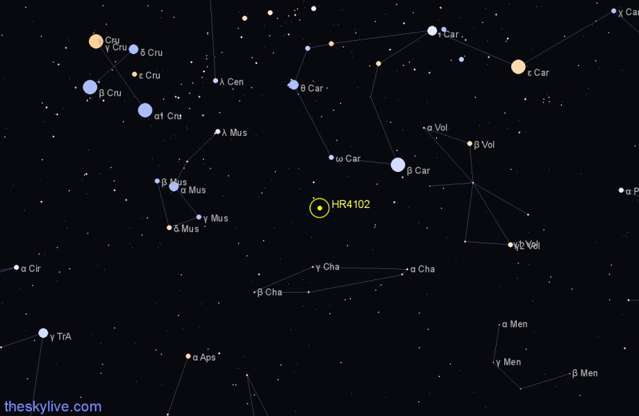 Finder chart HR4102 star