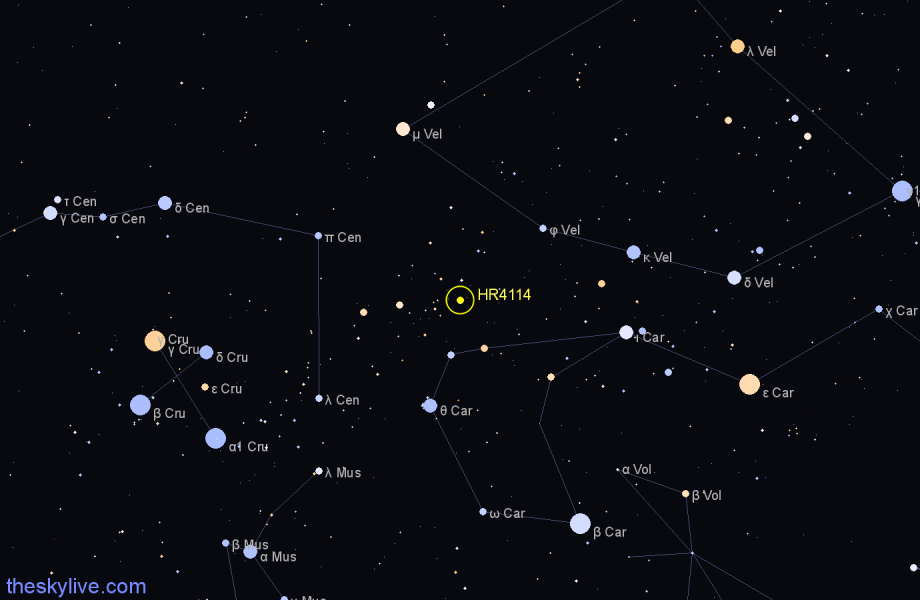 Finder chart HR4114 star