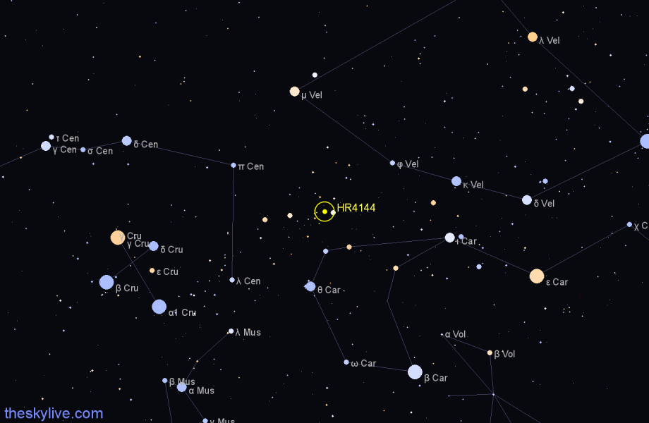 Finder chart HR4144 star