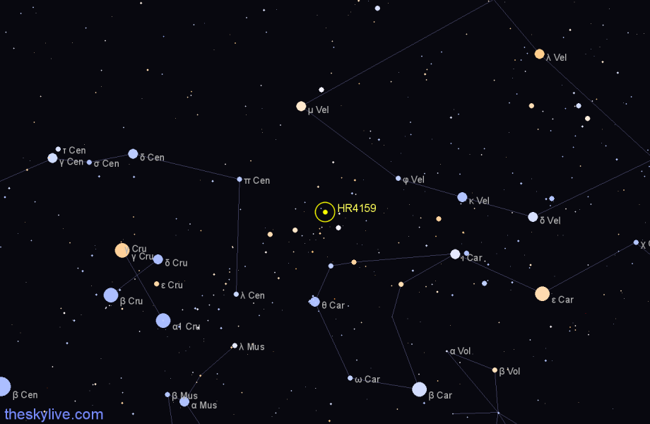 Finder chart HR4159 star