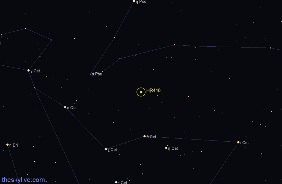 Finder chart HR416 star