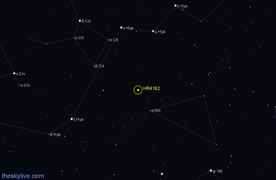 Finder chart HR4162 star