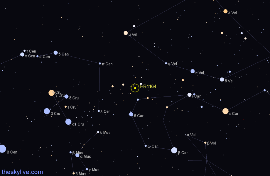 Finder chart HR4164 star