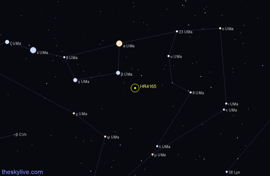 Finder chart HR4165 star