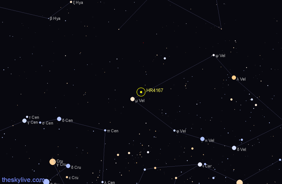 Finder chart HR4167 star