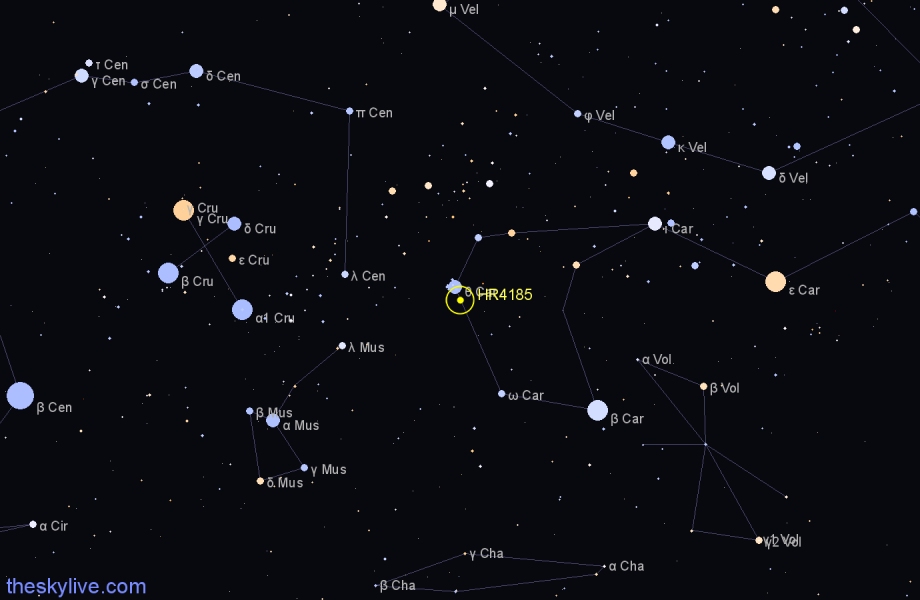 Finder chart HR4185 star