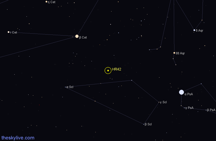 Finder chart HR42 star