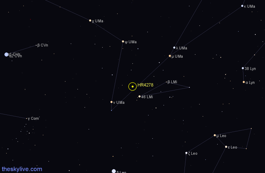 Finder chart HR4278 star