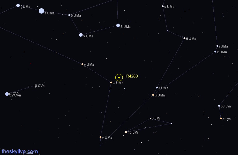 Finder chart HR4280 star