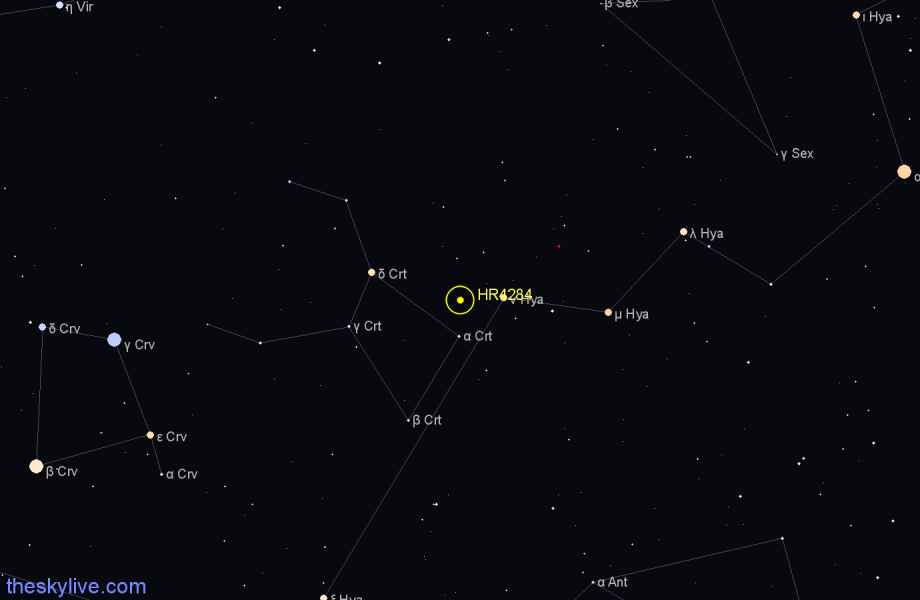 Finder chart HR4284 star