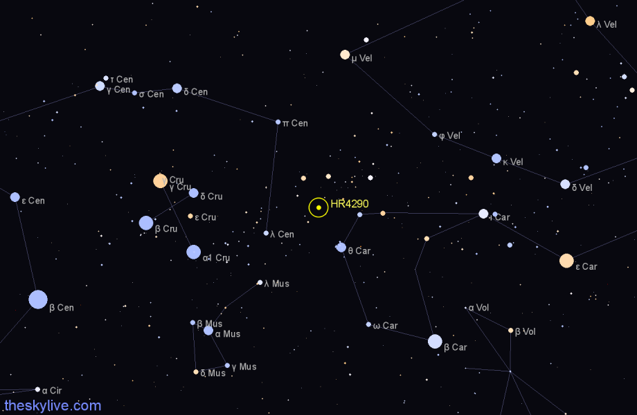 Finder chart HR4290 star