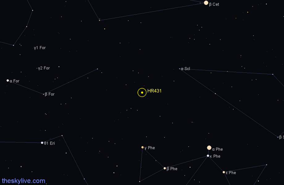 Finder chart HR431 star