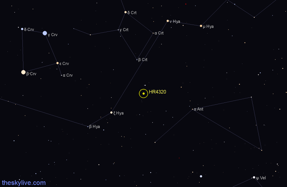 Finder chart HR4320 star