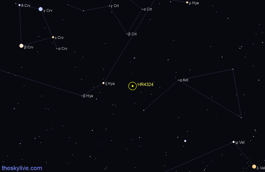 Finder chart HR4324 star