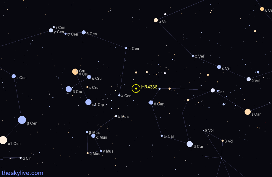Finder chart HR4338 star