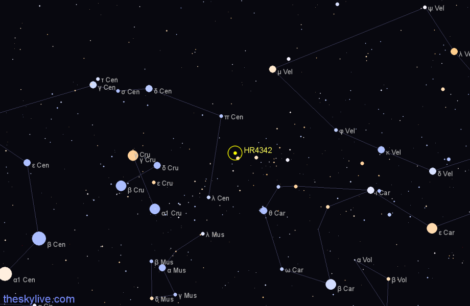 Finder chart HR4342 star