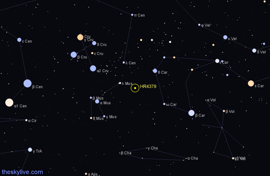 Finder chart HR4379 star